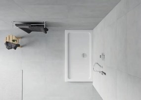 Mexen Flat téglalap alakú zuhanytálca slim 120 x 70 cm, fehér, króm szifonnal - 40107012