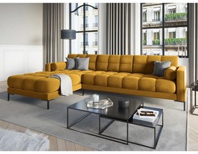 Bali sárga bársony sarokkanapé, bal oldali - Cosmopolitan Design
