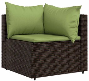 4 részes barna polyrattan kerti ülőgarnitúra párnákkal