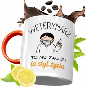 Narancssárga Bögre Állatorvosnak Ajándék fényképes nyomtatással