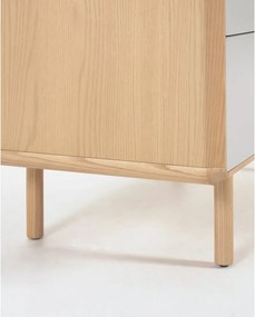 Szürke-natúr színű komód kőrisfa dekorral 99x78,5x42 cm Anielle – Kave Home