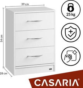 Casaria® 2 éjjeliszekrény készlet Eloise 54x39x28 cm - LED fehér