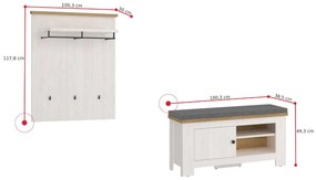 CELESTAN előszoba összeállítás, szibériai vörösfenyő/tölgy coast evoke