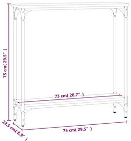 füstös tölgy színű szerelt fa tálalóasztal 75x22,5x75 cm