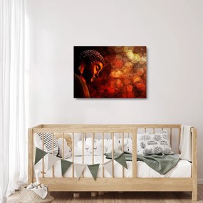 Kép - Buddha piros tónusokkal (üvegen) (70x50 cm)