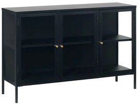 Fekete fém tálalószekrény 132x85 cm Carmel – Unique Furniture