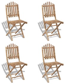 vidaXL 4 db összecsukható kültéri bambusz szék