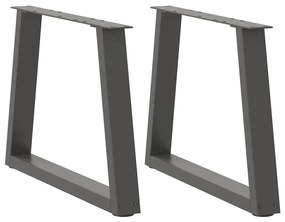 2 db antracitszürke, V-alakú acél dohányzóasztal láb 50 x (42-43,3) cm