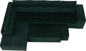 Ülőgarnitúra, smaragdzöld, balos, MALAGA BIG