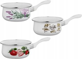 Zománcozott Serpenyő egyenes Emalia pleszew fogantyúval 16 CM 1,4 L MIX Minták