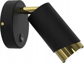 Ewilight Állítható fali lámpa eye cső kapcsolóval GU10 fekete/arany