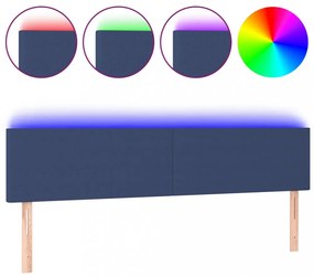 kék szövet LED-es fejtámla 200x5x78/88 cm
