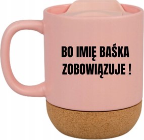 Rózsaszín Bögre Parafa Vicces Ajándék Mert A Név Kötelez A Neved