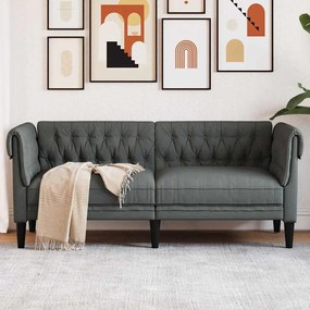 Chesterfield kanapé Sötétszürke 182.5 x 74.5 x 74.5 cm szövet