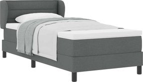 vidaXL Boxrugós ágy matracmal Sötétszürke 90 x 190 cm szövet