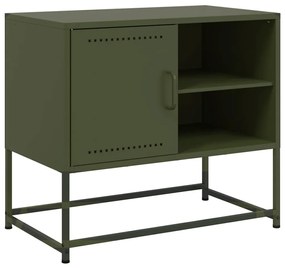 olívazöld acél TV-szekrény 68 x 39 x 60,5 cm