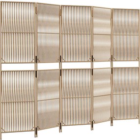 vidaXL bézs 5-paneles polyrattan térelválasztó