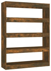 füstös tölgyszínű könyvszekrény/térelválasztó 100x30x135 cm