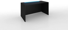 A2 Számítógépasztal + LED, 120x72x60, fekete