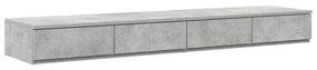 Ágykeret tárolóval Beton Szürke 236.5 x 140 x 31.5 cm Faanyag