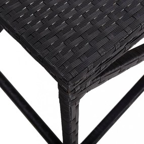 fekete polyrattan kerti pad 120 cm