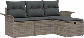 vidaXL Kerti Kanapé Szett párnával tárolóval 4 pcs Poli rattan