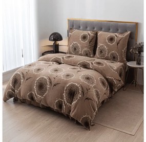 Mikroplüss ágyneműhuzat készlet PAMPELINO világosbarna + mikroplüss lepedő SOFT 90x200 cm fehér, egyszemélyes