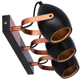 ANICA 3xE14/40W/230V fekete/réz spotlámpa