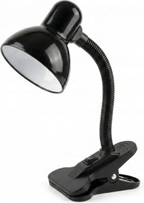 Asztali lámpa csiptetővel Fekete, rugalmas, állítható liba nyak E27