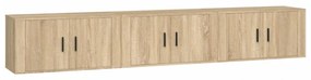 3 db sonoma tölgy színű fali TV-szekrény 80 x 34,5 x 40 cm