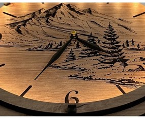 Li-Go 23697/DUB/BAT2 - LED dimmelhető óra érzékelővel LED/1xAA átm. 32 cm tölgy