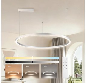 Brilagi-LED dimmelhető kábelcsillár PORTOFINO LED/60W/230V átm. 80 cm ezüst + távirányító