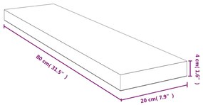 bambusz fali polc 80x20x4 cm