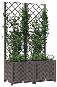 barna polipropilén rácsos kerti ültetőláda 80 x 40 x 136 cm