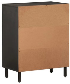 fekete tömör mangófa tálalószekrény 60 x 33 x 75 cm