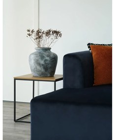 Vita tárolóasztal fekete acél kerettel és tölgyfa dekor asztallappal, 45 x 45 cm - House Nordic