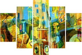 Kép - Építészet, kubista absztrakció (150x105 cm)