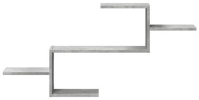 betonszürke szerelt fa fali polc 104 x 15 x 49 cm