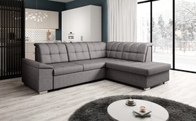 Kinyitható ülőgarnitúra, barnásszürke, jobbos, OREO ROH