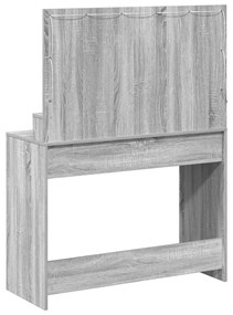 világító sminktükör - Szürke Sonoma, 100x41x135 cm