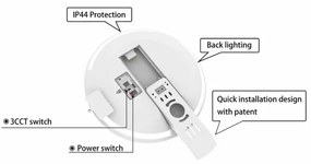 LED Fürdőszobai mennyezeti lámpa SLIDE LED/6/12/18/24W/230V IP44 fehér