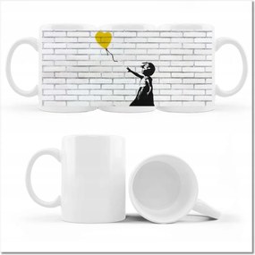 Banksy nyomott mintás bögre lufi lány