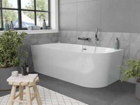 Luxury Mia szabadon álló fürdökád akril   balos 160 x 75 cm, fehér,  leeresztö  króm - 52691607500L Térben álló kád