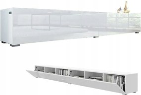 Rtv szekrény Kira 280 (2x140) cm Tv szekrény Front Akril Fényes Fehér