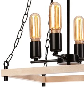 Csillár láncon JASPER 4xE27/60W/230V bükkfa/bézs