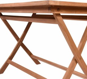 DIVERO Étkezőasztal kezelt tömör teakfa 120 x 70 cm