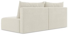 Krémszínű kinyitható-tárolóhelyes kanapé 216 cm Kalena – Makamii