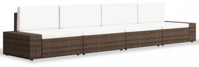 4 részes barna polyrattan kerti ülőgarnitúra