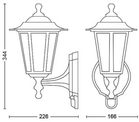 Philips 1747330PN kültéri fali lámpa s érzékelővel 1xE27/60W/230V IP44