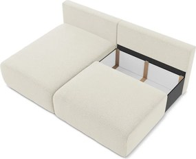 Krémszínű kinyitható-tárolóhelyes sarokkanapé (bal oldali) Kalena – Makamii